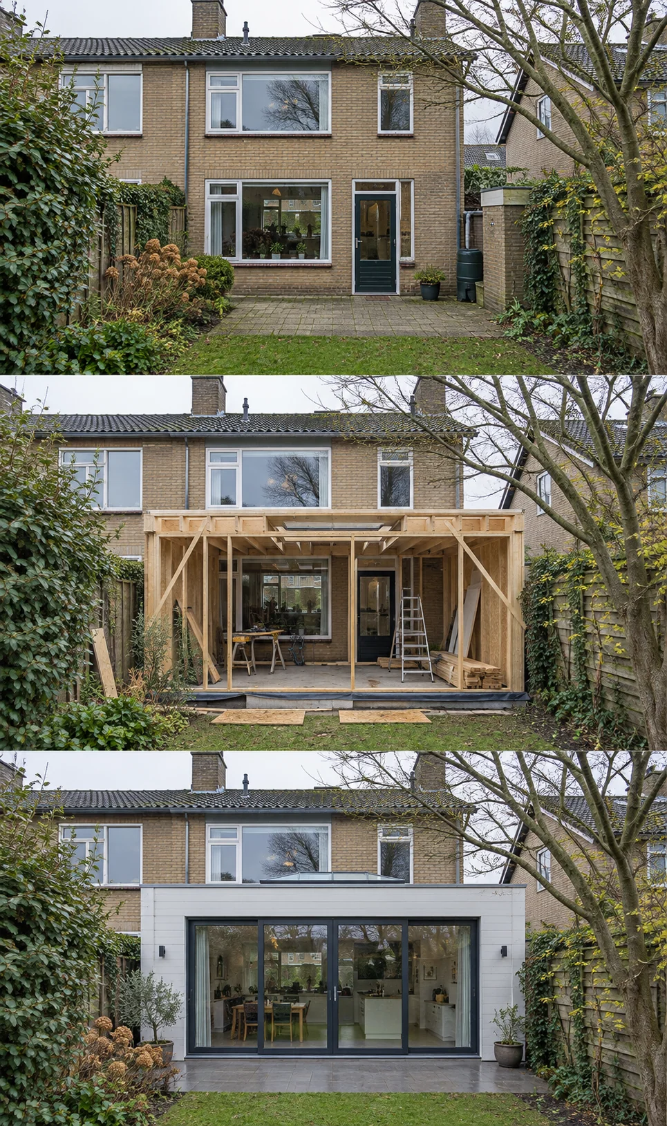 Gegenereerde visualisatie: compact bouwen, royaal daglicht, oplevering